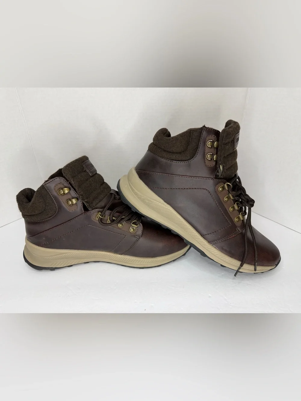 Khombu Men’s 11 Brown Lace Up Hiking Ankle Boots Outdoor Casual NWOT - Picture 8 of 8